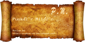 Puskár Milán névjegykártya
